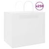 vidaXL Papieren zakken 250 st met hengsels 32x22x28 cm wit