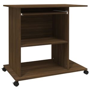 vidaXL Computerbureau 80x50x75 cm bewerkt hout bruin eikenkleur