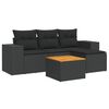 vidaXL 5-delige Loungeset met kussens poly rattan zwart