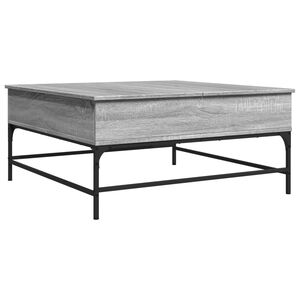vidaXL Salontafel 95x95x45 cm bewerkt hout en metaal grijs sonoma