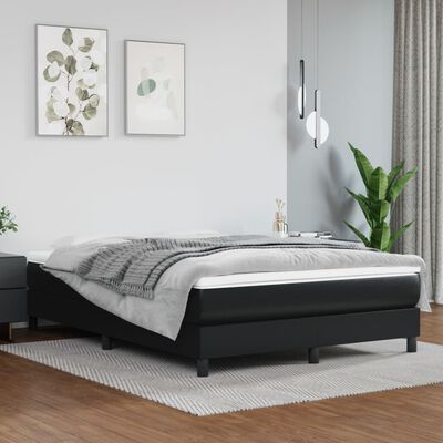 vidaXL Pocketveringmatras 140x190x20 cm kunstleer zwart