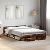 vidaXL Bedframe met lades bewerkt hout gerookt eikenkleurig 120x200 cm