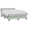 vidaXL Boxspring met matras fluweel lichtgrijs 160x210 cm