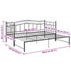 vidaXL Slaapbank uittrekbaar metaal zwart 90x200 cm