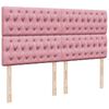 vidaXL Ottoman bed met matrassen 160x200cm fluweel roze