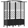 vidaXL Verhoogd Bed met Trellis en Dak Zwart 163 x 40 x 144 cm PP