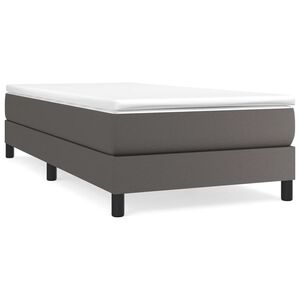vidaXL Boxspring bed kunstleer grijs 80x200 cm