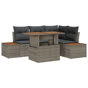 vidaXL Tuin Eetset met kussen 5 pcs Grijs en Bruin