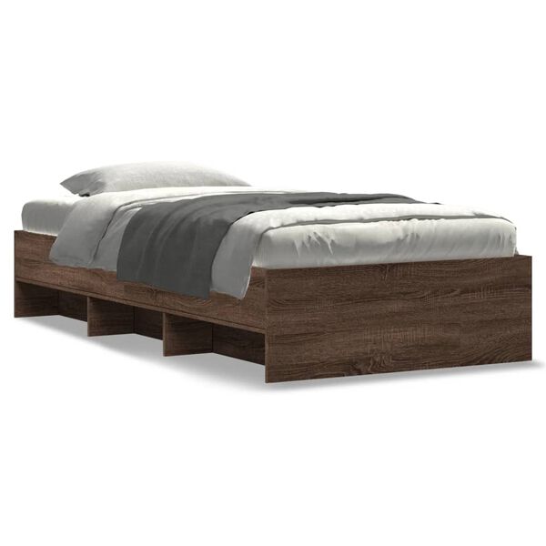 vidaXL Bedframe zonder matras bewerkt hout bruin eikenkleur 90x200 cm