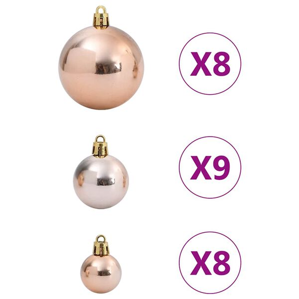 vidaXL Kerstballen 100 st &Oslash;3/4/6 cm champagnekleurig en donkerbruin