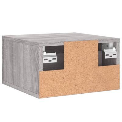 vidaXL Nachtkastjes 2 st wandgemonteerd 35x35x20 cm grijs sonoma eiken