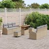vidaXL Tuin Sofa Set met kussen 9 pcs Beige Poly riet