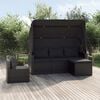vidaXL 4-delige Loungeset met kussens poly rattan zwart