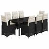 vidaXL 9-delige Bistroset met kussens poly rattan zwart