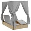 vidaXL Dubbele ligbed Verstelbaar Grijs 205 x 129 x 200 cm poly rattan