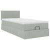 vidaXL Ottoman bed met matras en LED's 90x200cm fluweel lichtgrijs