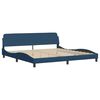 vidaXL Bedframe met LED zonder matras 200x200 cm stof blauw