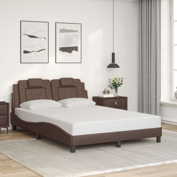 vidaXL Bedframe "Viana" met LED zonder matras bruin 140x200 cm