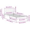 vidaXL Bedframe Bruin en lichtgrijs 90 x 200 cm Massief grenenhout