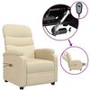 vidaXL Massagestoel elektrisch stof cr&egrave;mekleurig