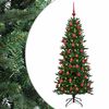 vidaXL Kunstkerstboom met kerstbal 120 cm 150 LED's Warmwit PVC en PE