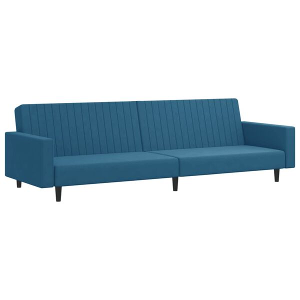 vidaXL 2-delige Loungeset fluweel blauw
