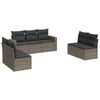 vidaXL 7-delige Loungeset met kussens poly rattan grijs