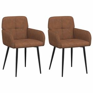 vidaXL Eettafelstoelen 2 st Nep Suede Leer Bruin 59 x 56,5 x 85 cm