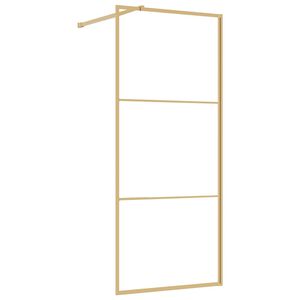 vidaXL Inloopdouchewand transparant 80x195 cm ESG-glas goudkleurig