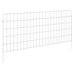vidaXL Tuin omheining met palen 12 pcs 115 x 50 cm Mesh Zilverkleurig