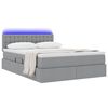 vidaXL Opbergbed met LED met matras Lichtgrijs 140 x 200 cm Polyester