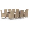 vidaXL 11-delige Tuinset met kussens poly rattan beige