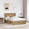 vidaXL Bedframe Ambachtelijk eiken 140 x 200 cm Massief grenenhout
