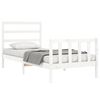vidaXL Bedframe met hoofdbord massief hout wit