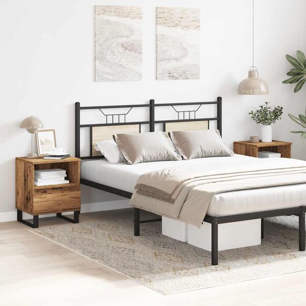 vidaXL Nachtkastjes 2 st 40x35x50 cm bewerkt hout oud houtkleurig