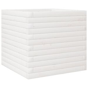 vidaXL Plantenbak 50x50x45,5 cm massief grenenhout wit