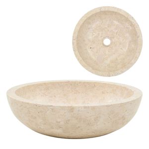 vidaXL Gootsteen 40x12 cm marmer cr&egrave;me