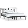vidaXL Bedframe massief grenenhout grijs 140x200 cm