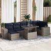 vidaXL 8-delige Loungeset met kussens poly rattan acacia grijs