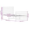 vidaXL Bedframe met hoofd- en voeteneinde metaal zwart 75x190 cm