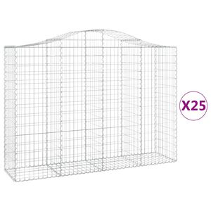vidaXL Schanskorven 25 st gewelfd 200x50x140/160 cm ijzer