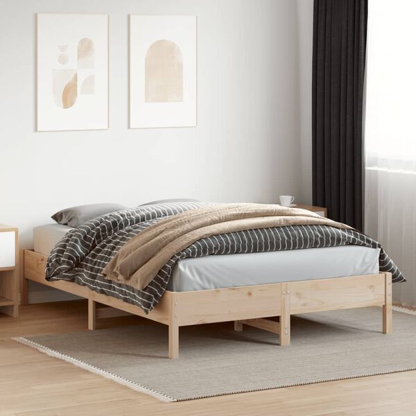 vidaXL Bedframe zonder matras massief grenenhout 160x200 cm