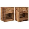 vidaXL Nachtkastjes 2 st met lade 40x34x50 cm oud houtkleurig