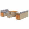 vidaXL Tuinbankenset 13 pcs Beige en Licht Grijs poly rattan