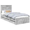 vidaXL Bedframe met lade Beton Grijs 90 x 190 cm Ingenieurshout