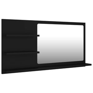 vidaXL Badkamerspiegel 90x10,5x45 cm bewerkt hout zwart