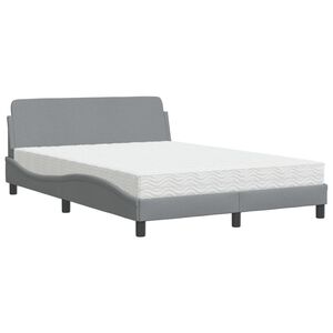 vidaXL Bed met matras "Dover" stof lichtgrijs 140x200 cm