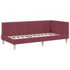 vidaXL Hoekbedframe met hoofdeinde Wijnrood 90 cm x 190 cm Fluweel
