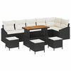 vidaXL Tuinbankenset 10 st Zwart poly rattan