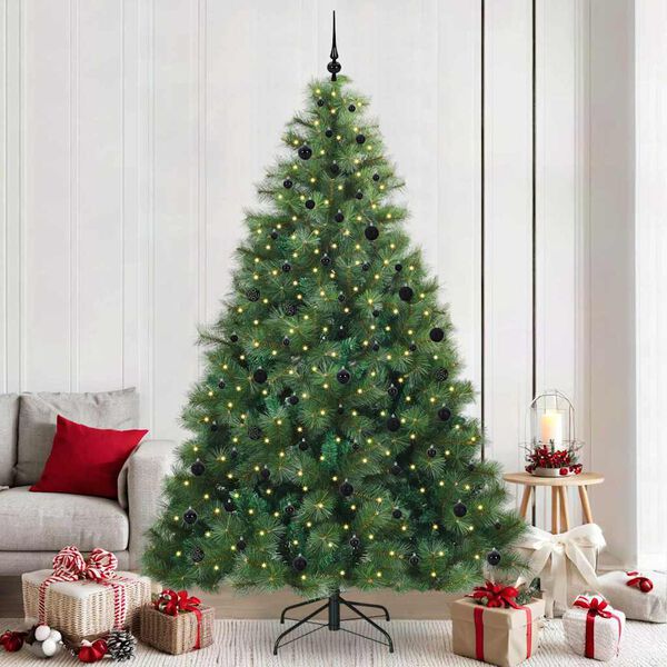 vidaXL Kunstkerstboom met 300 LED met standaard Groen 240 cm PE en PVC